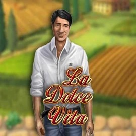 La Dolce Vita slot logo by Gamomat at Rollflame Casino